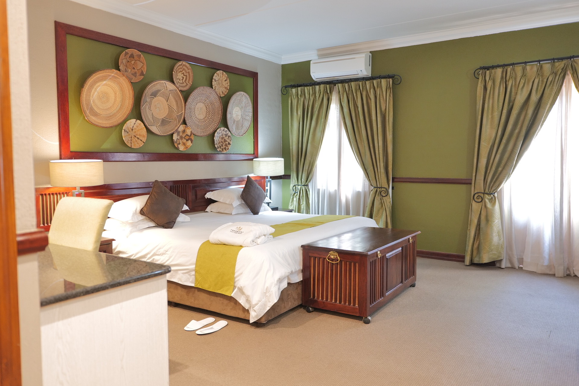 Spacious suite in African chic style at Mondior, a 4-star hotel in Gaborone